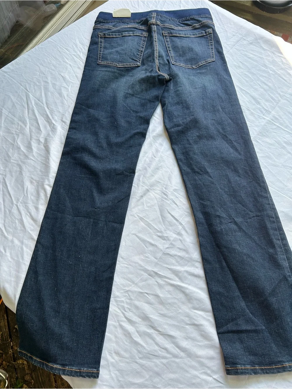 Old Navy Dark Blue Boy’s denim Karate Slim  adjustable Waistband XL (14-16) NWT